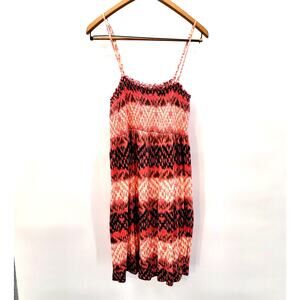 Y2K 00s bodice Festival Sundress Smocked Aztec Tribal Mudd Spaghetti strap XL